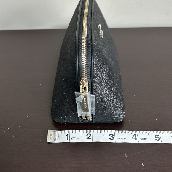 Kate Spade New York Shimmy Glitter Fabric Small Cosmetic Case in black NEW - Picture 11 of 11